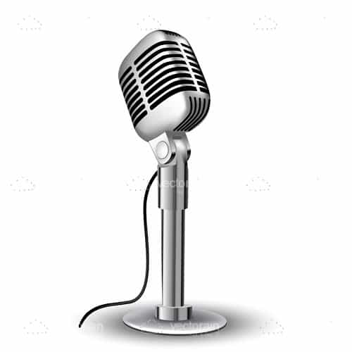 Illustrated Silver Cardioid Microphone